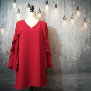 Kobi Halperin Sherryl Red Christmas Holiday Dress Medium